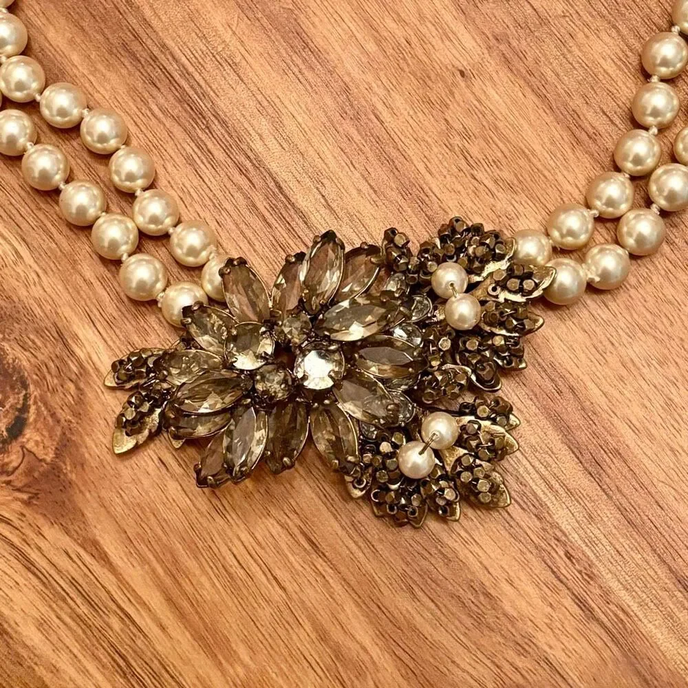 J.Crew | Ornate Pearl Statement Necklace | 18” Adjustable
